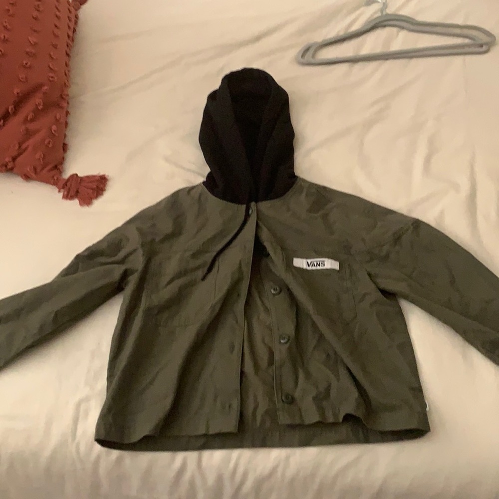 Vans cropped hooded military jacket
